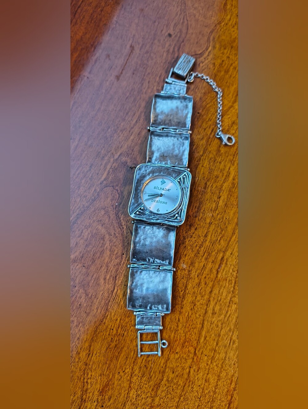 SILPADA ISREAL Hammered Sterling Silver SQUARE Face Watch~#T1382~RETIRED!